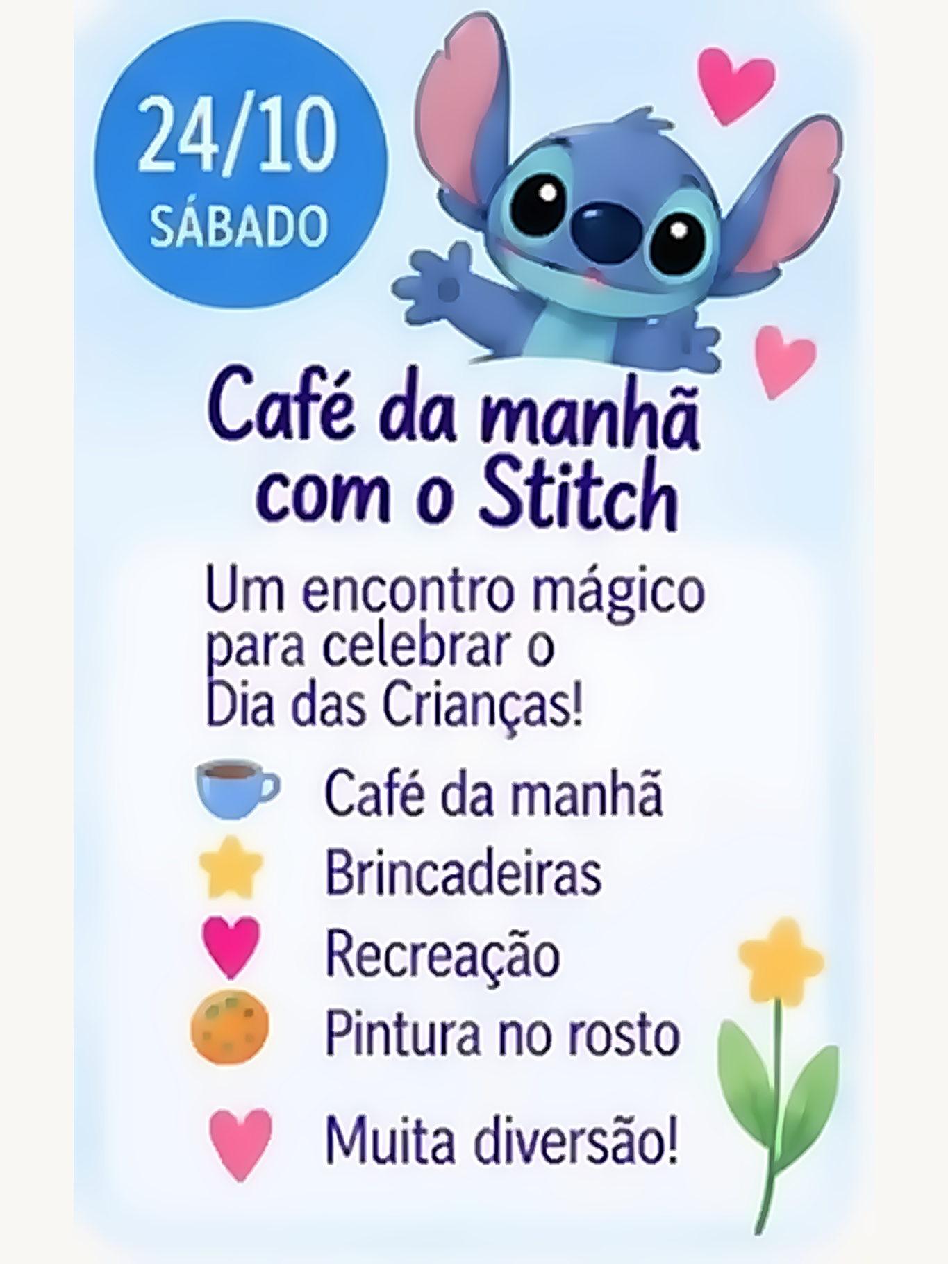Café da Manhã com o Stitch
